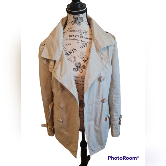 Smart Set Vintage Y2K Lightweight Double Breast Hop Length Trench/Rain Coat - Picture 10 of 12